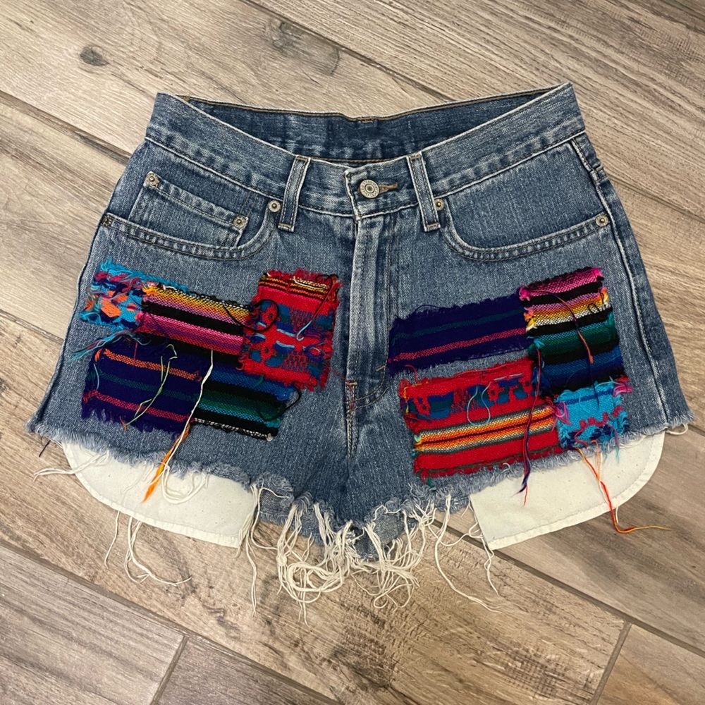 Vintage Levi’s 569 Patchwork Denim Jean Shorts